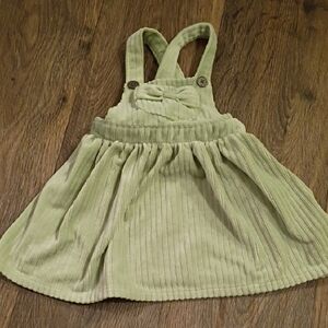 Green Corduroy Pinafore Dress